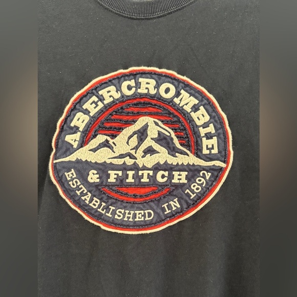 Abercrombie & Fitch Men's Large Long Sleeve‎ Graphic T-Shirt Blue Classic A&F - Picture 4 of 7